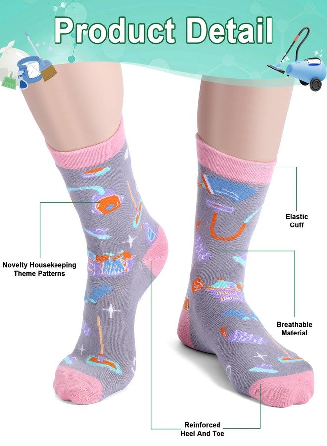 Croloose 24 Pairs Christmas Housekeeping Gifts Bulk Novelty Housekeeper Crew Socks Thank You Gifts for Cleaning Lady Housekeepers Employees Xmas International Housekeeping Week Appreciation Favors - Image 5